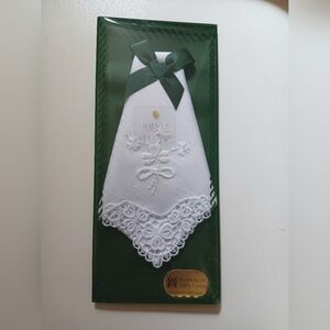Vintage House of Ireland Irish Linen Handkerchief Lace Trim NIB McCaw Allan